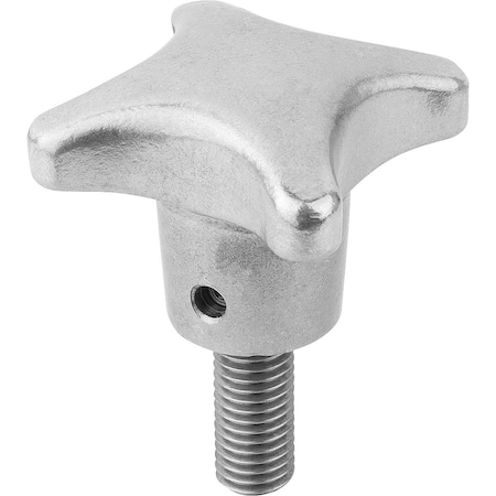 Kipp Palm Grip To DIN6335 D=M08X30 D1=40 H=25, Form:L, Aluminum, Comp:Stainless Steel K0145.604008X30